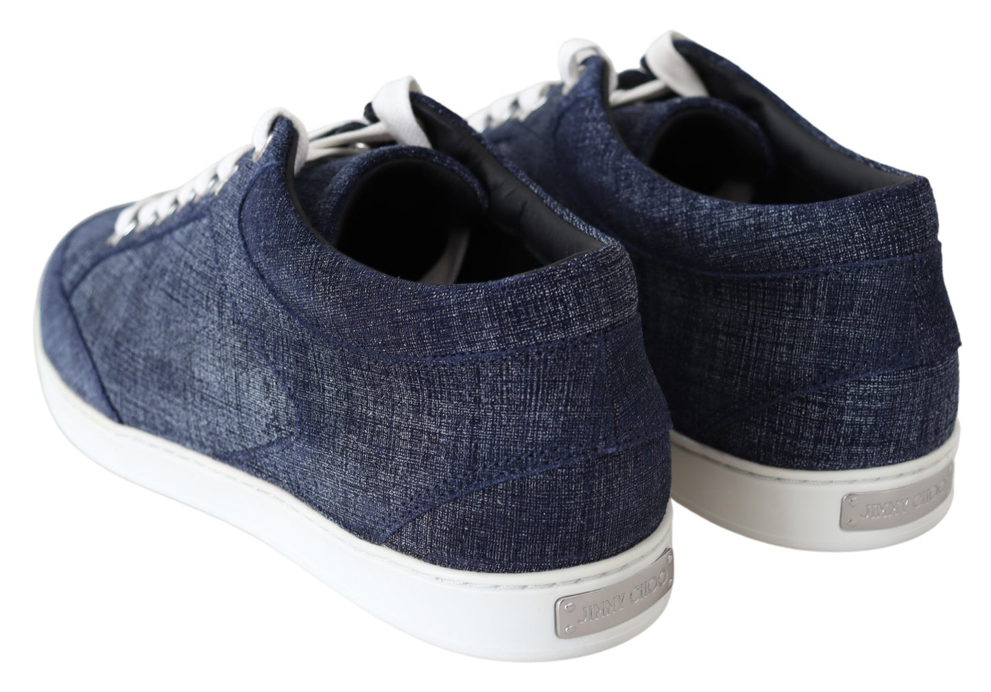 Chic Slip-On Blue Denim Suede Sneakers-Jimmy Choo-LabelTerrace.com