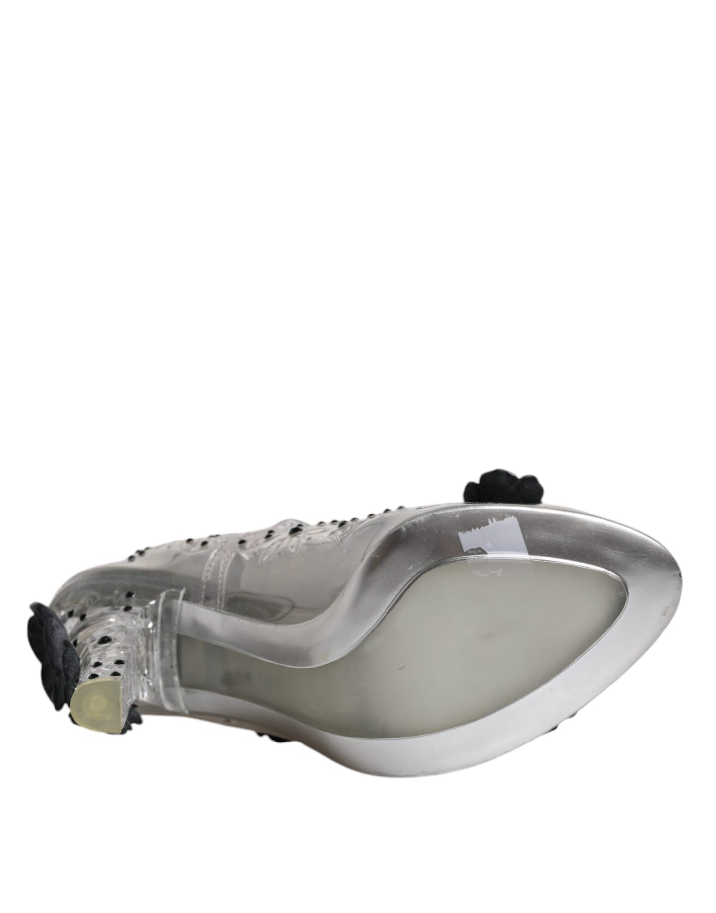 Clear Floral Crystal CINDERELLA Heels Shoes-Dolce & Gabbana-LabelTerrace.com