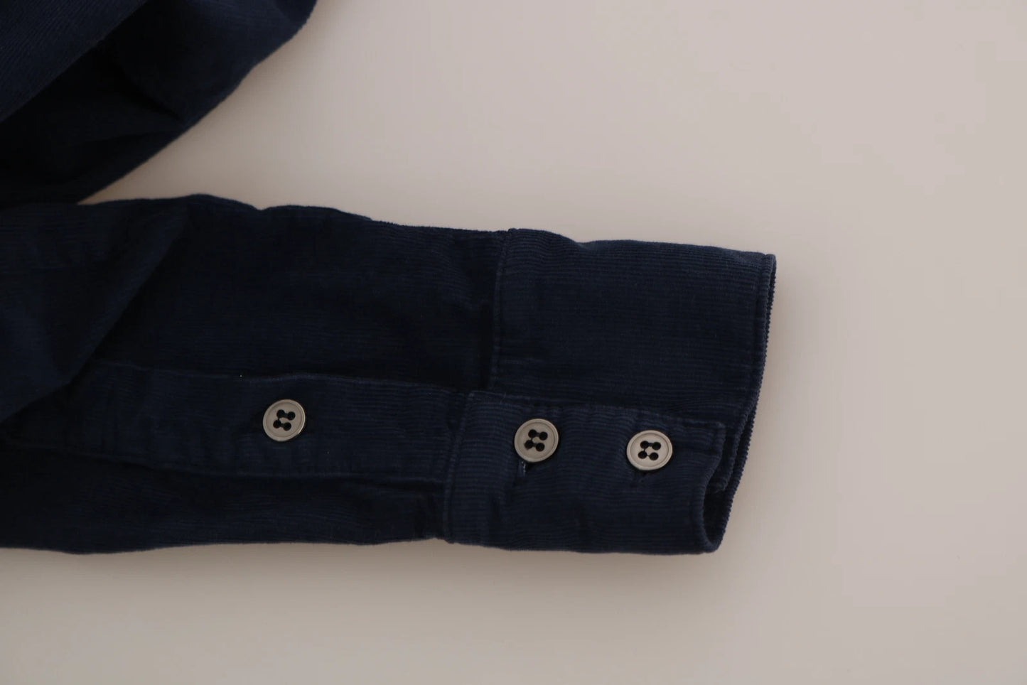 Cotton Blue Corduroy Long Sleeves Shirt Top Blouse