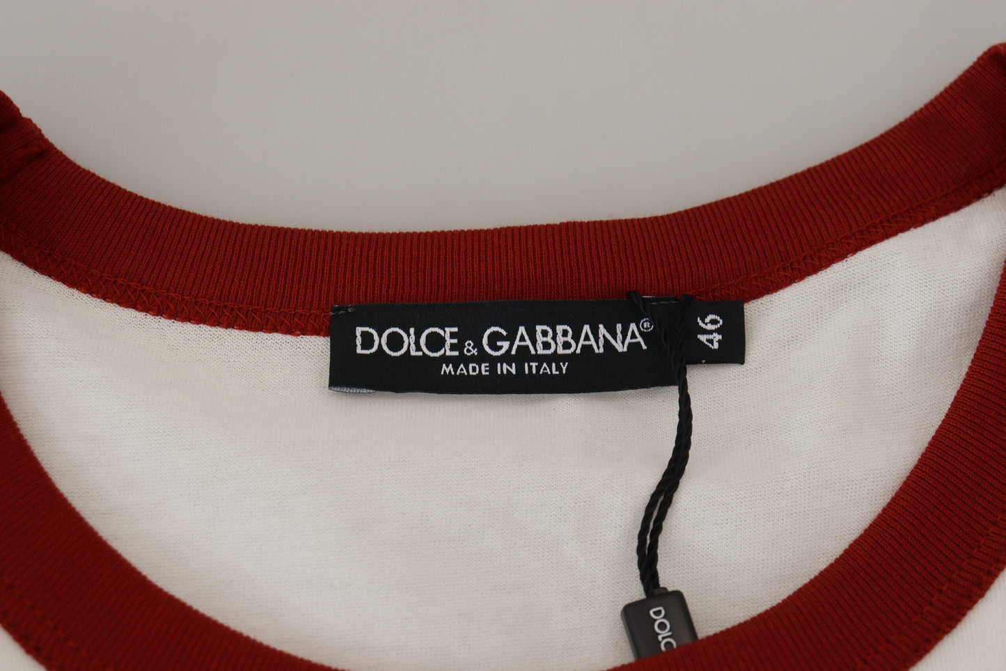 Cotton White Logo Print Crewneck T-shirt-Dolce & Gabbana-LabelTerrace.com