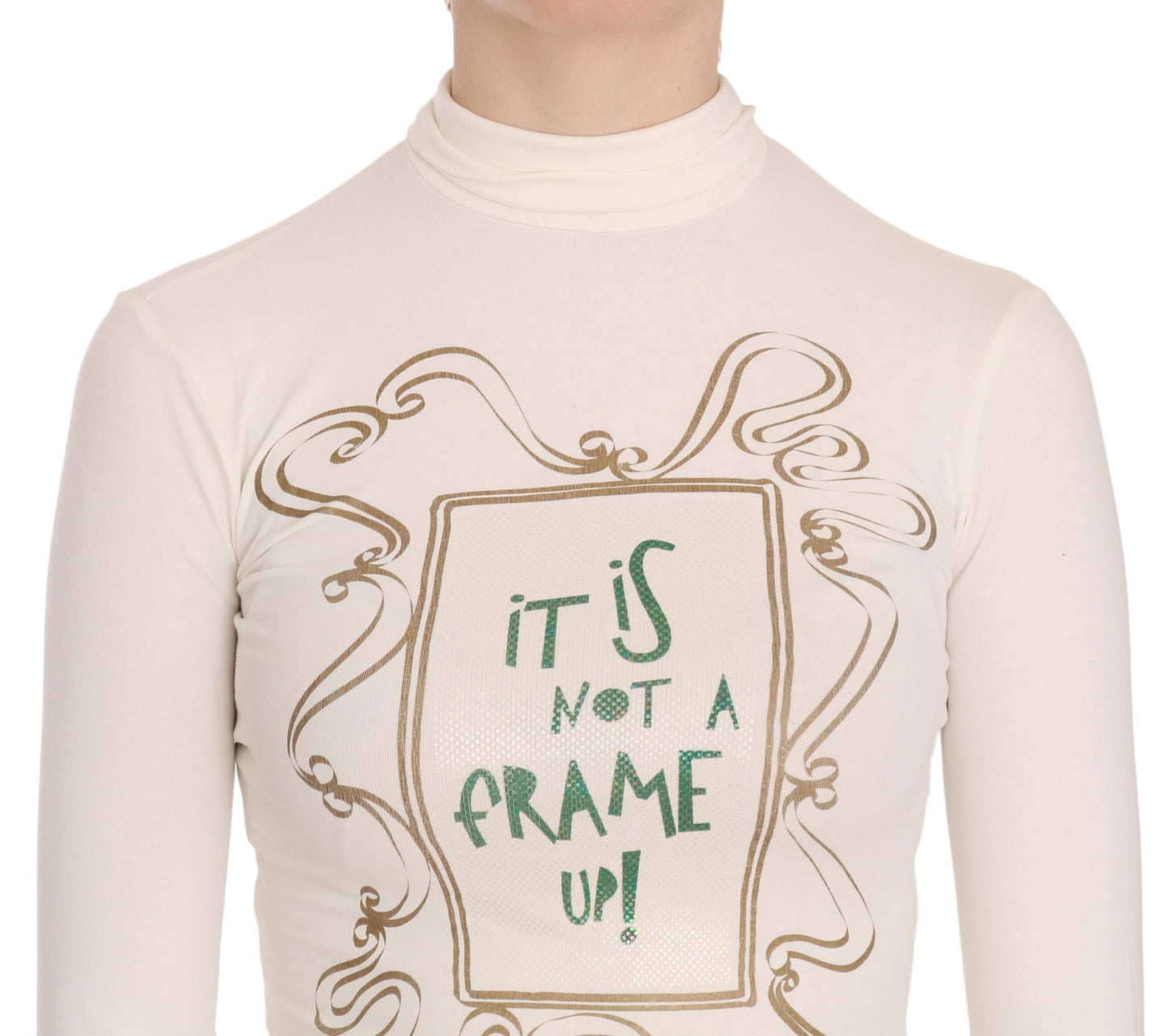 Crew Neck It Is Not A Frame Up! Print Blouse-Exte-LabelTerrace.com