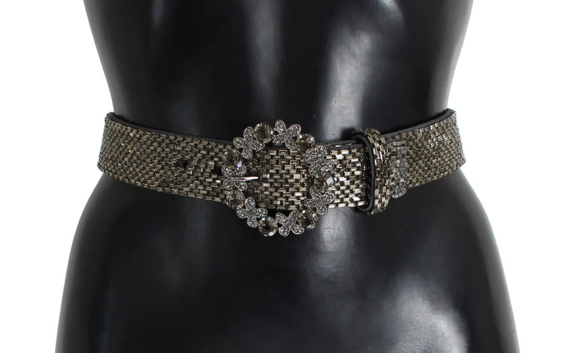 Crystal Buckle Sequined Waist Belt-Dolce & Gabbana-LabelTerrace.com