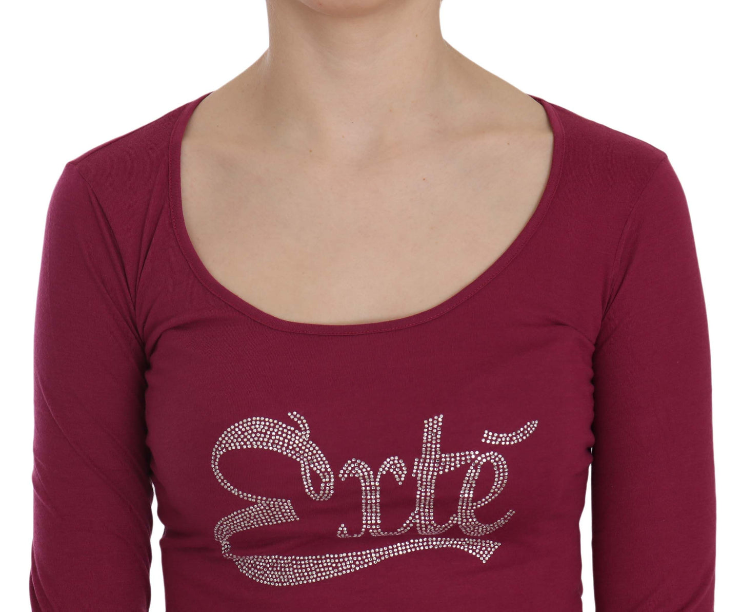 Crystal Embellished Long Sleeve Casual Top-Exte-LabelTerrace.com