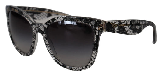 DG4190 Black Lace Acetate Crystal Round Sunglasses-Dolce & Gabbana-LabelTerrace.com