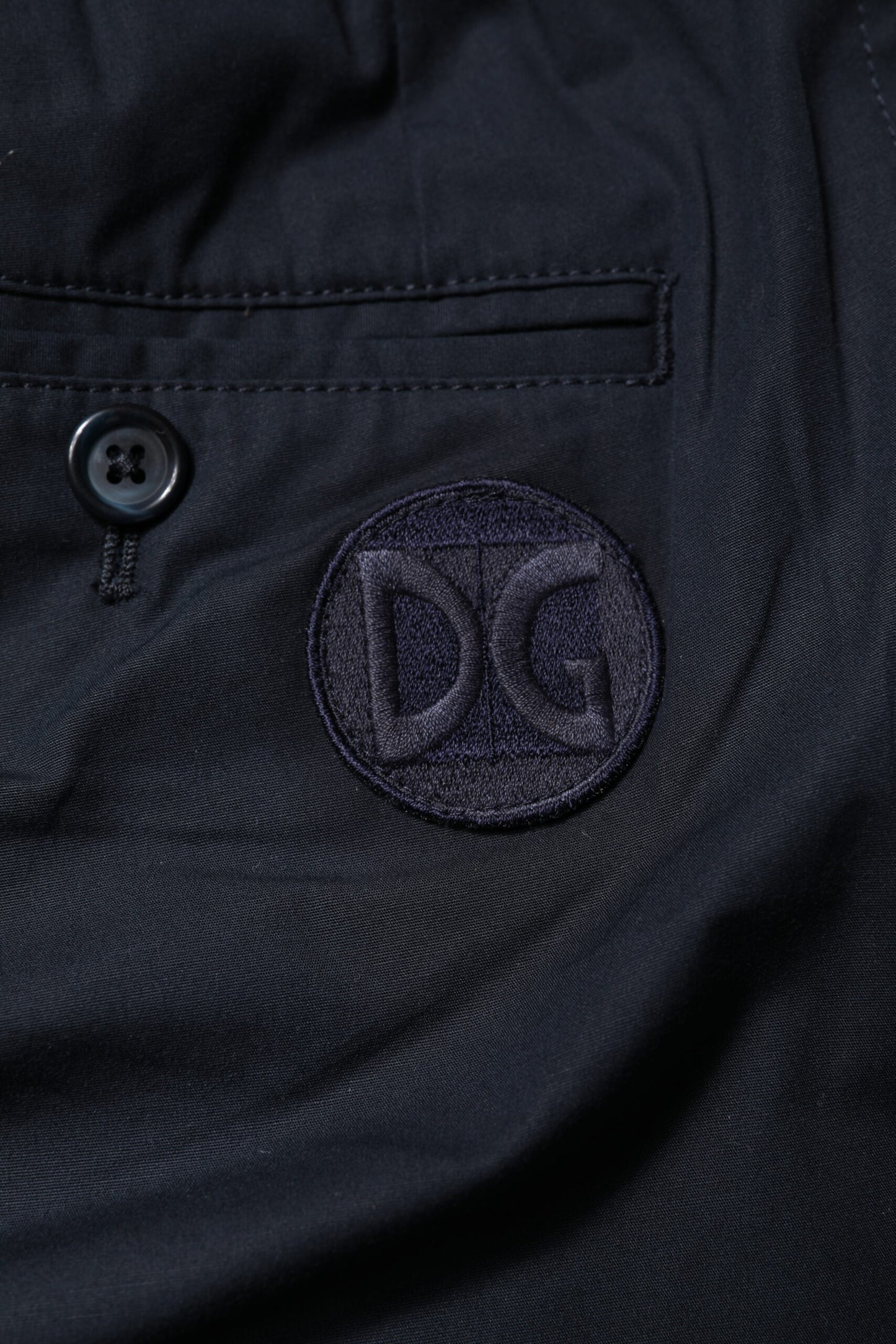 Dark Blue Cotton Bermuda Sweatshorts Shorts-Dolce & Gabbana-LabelTerrace.com
