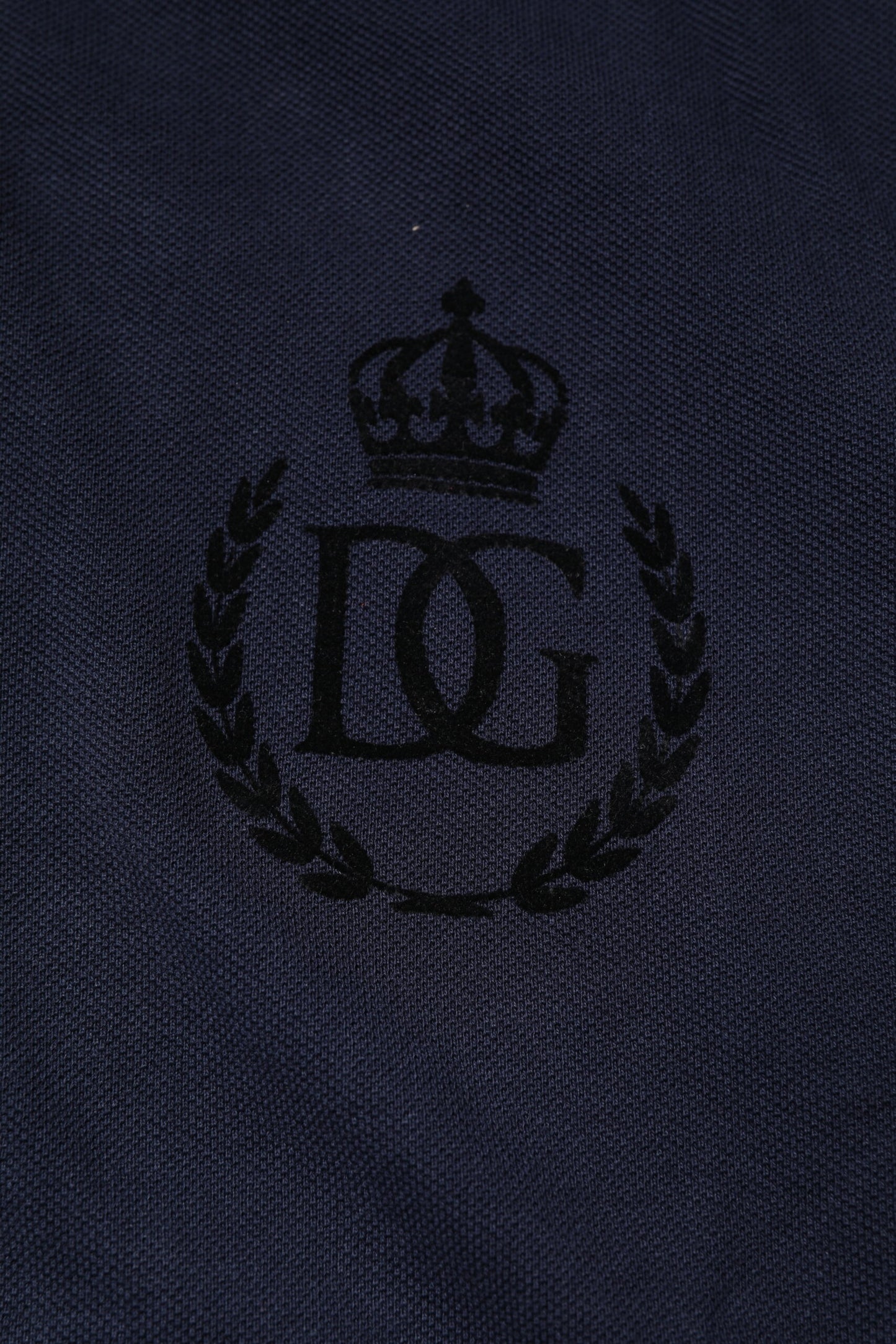 Dark Blue Cotton Crown Collared Polo T-shirt-Dolce & Gabbana-LabelTerrace.com