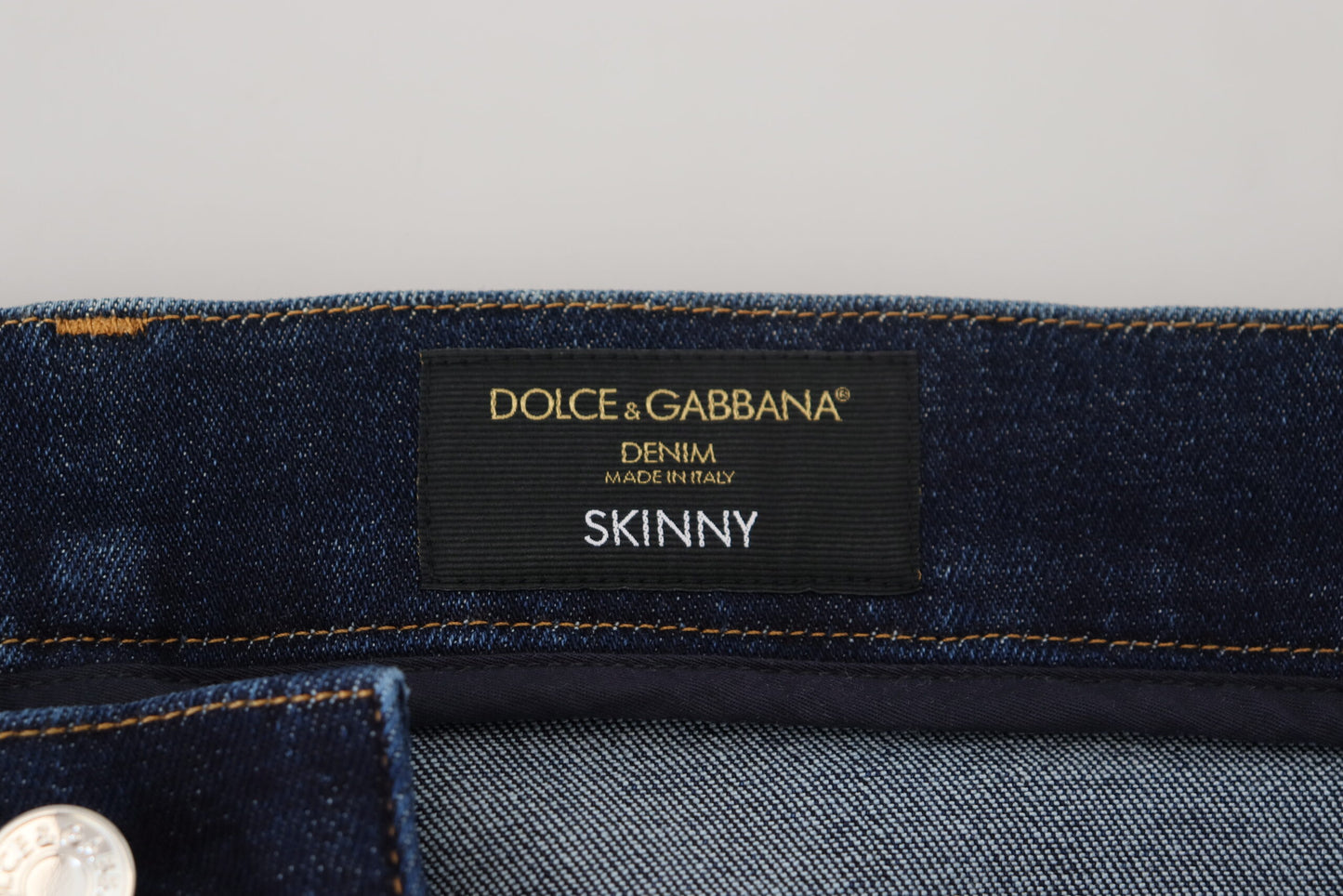 Dark Blue Cotton Denim SKINNY Jeans-Dolce & Gabbana-LabelTerrace.com