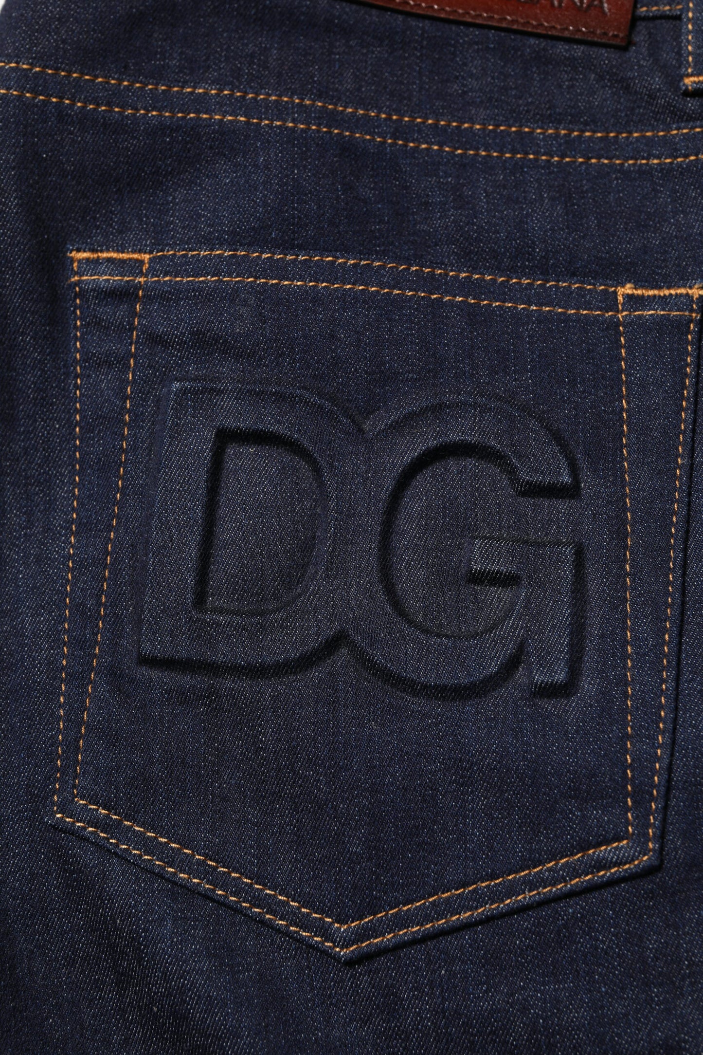Dark Blue Cotton Logo Slim Fit Men Denim Jeans-Dolce & Gabbana-LabelTerrace.com