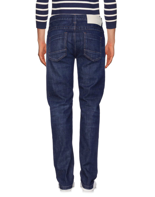 Dark Blue Cotton Men Jeans