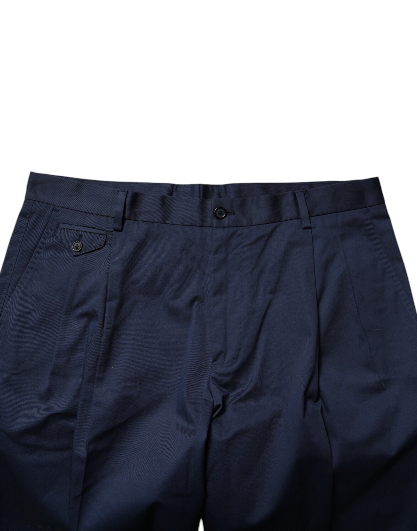 Dark Blue Cotton Mid Waist Men Bermuda Shorts-Dolce & Gabbana-LabelTerrace.com