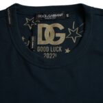 Dark Blue Cotton Round Neck Short Sleeves T-shirt-Dolce & Gabbana-LabelTerrace.com