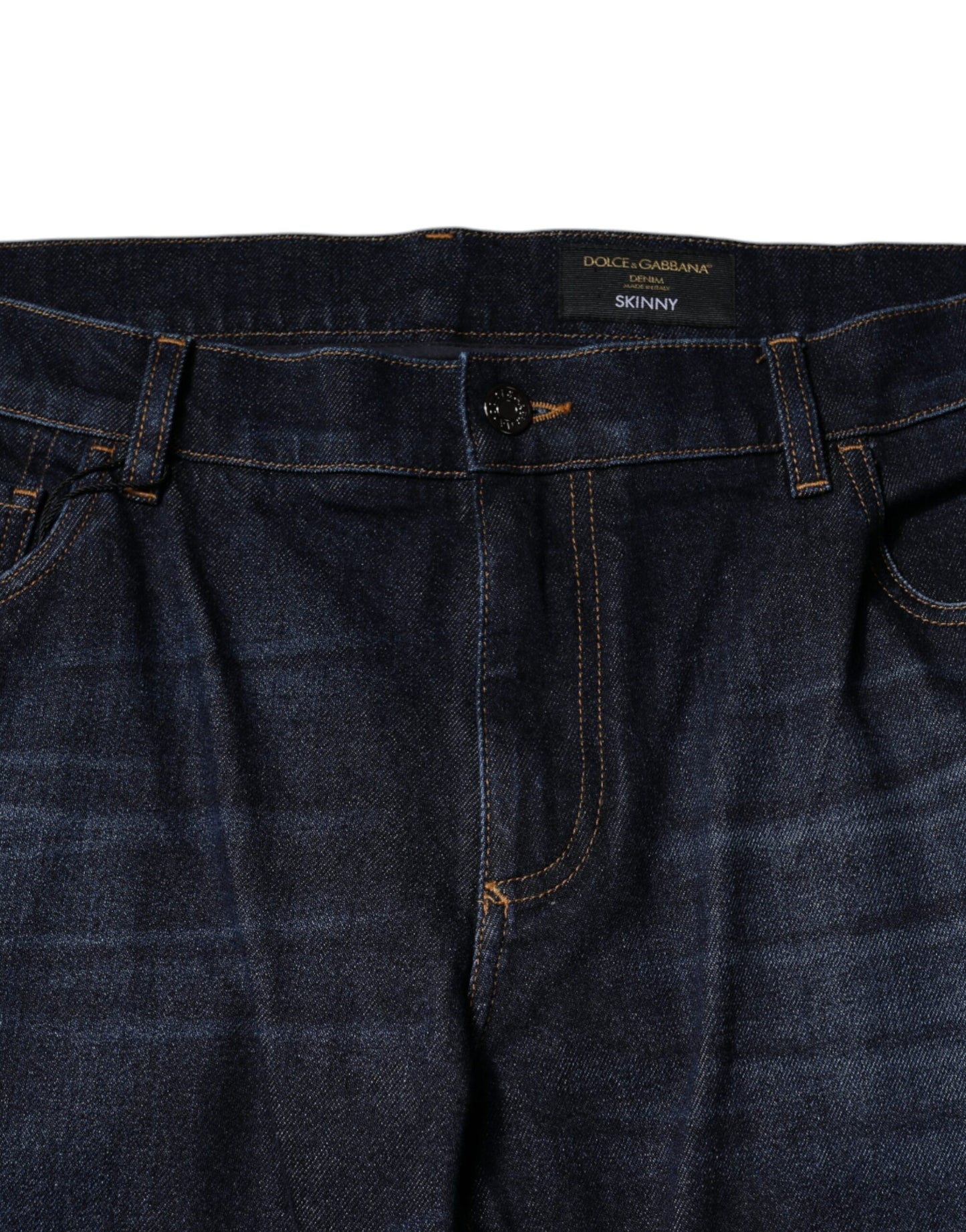 Dark Blue Cotton Skinny Denim Jeans-Dolce & Gabbana-LabelTerrace.com