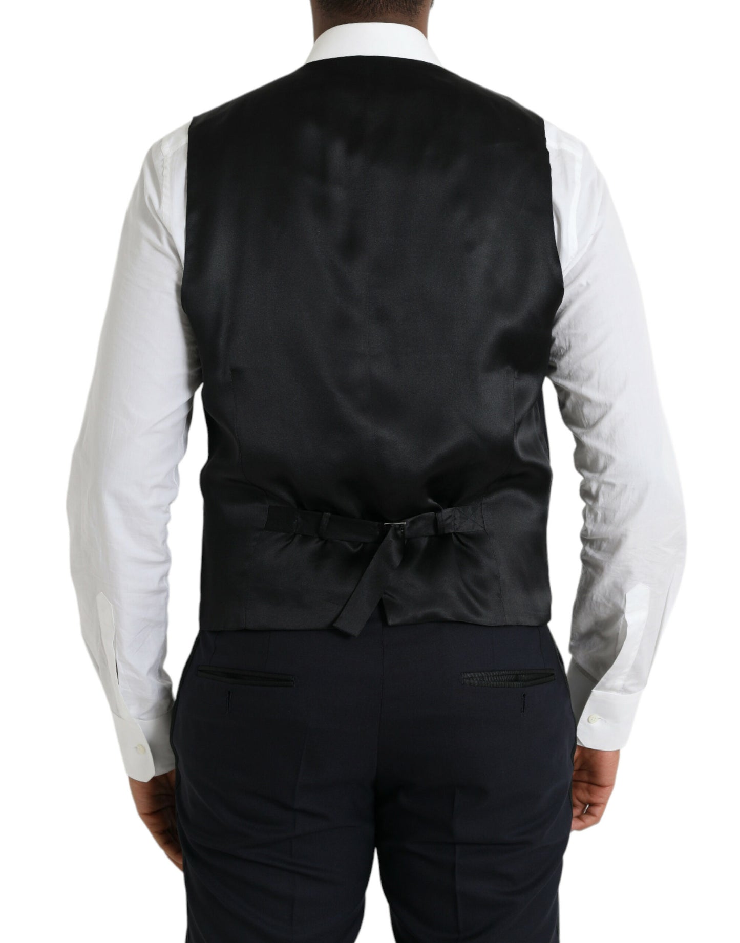 Dark Blue MARTINI Wool Formal 3 Piece Suit-Dolce & Gabbana-LabelTerrace.com