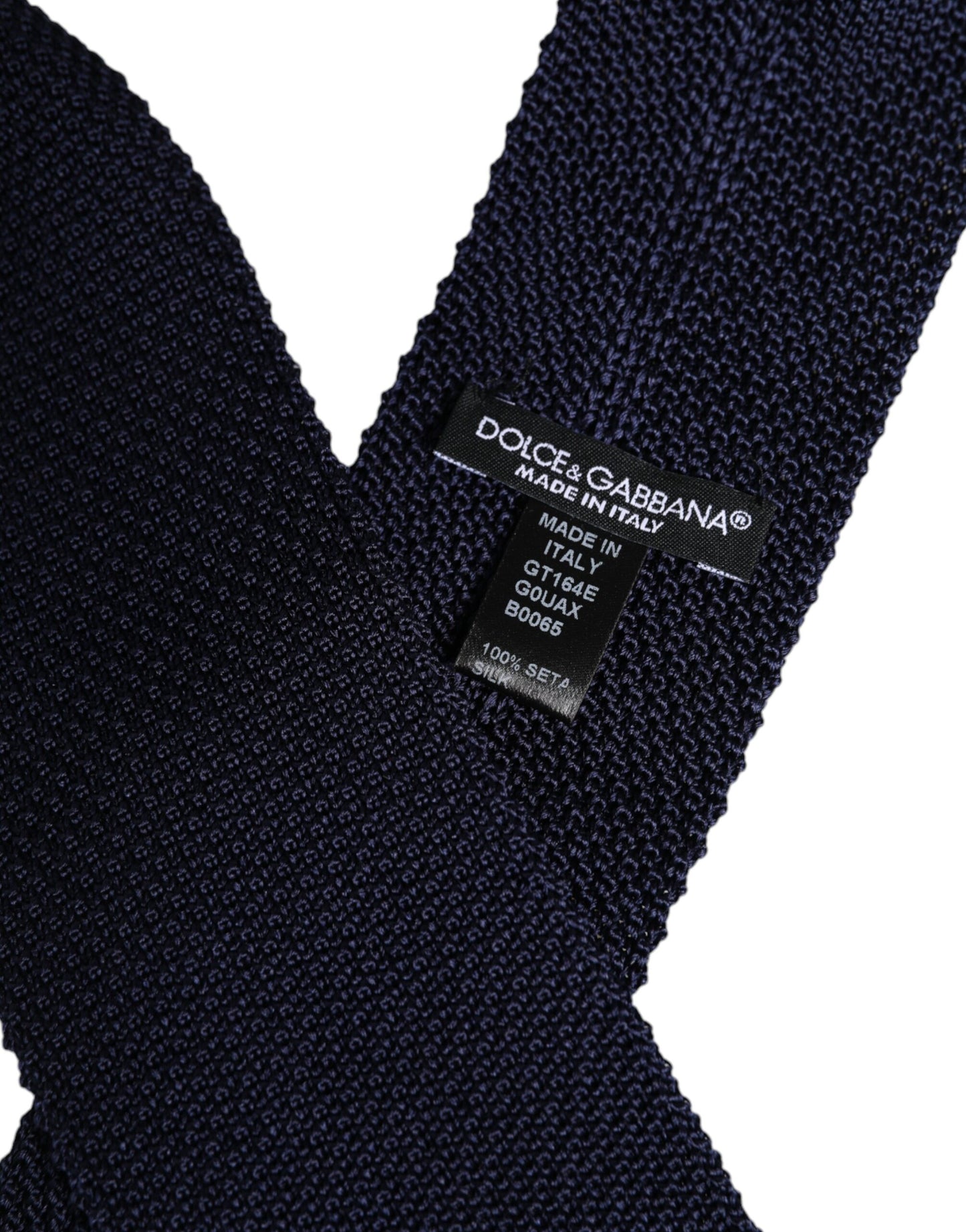 Dark Blue Silk Adjustable Necktie Tie-Dolce & Gabbana-LabelTerrace.com