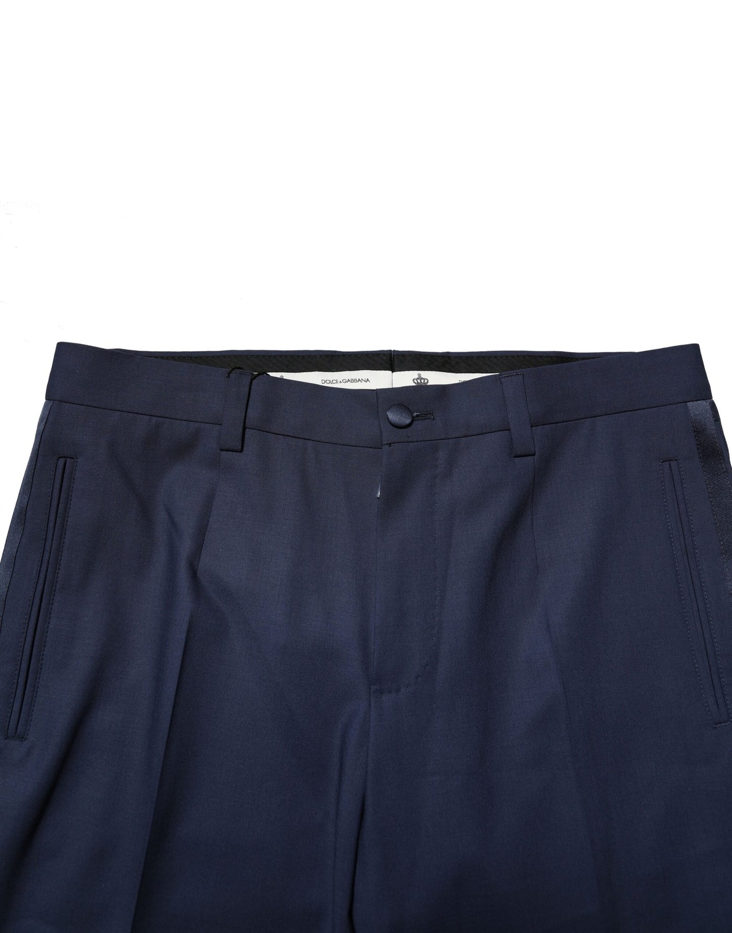 Dark Blue Wool Dress Formal Pants-Dolce & Gabbana-LabelTerrace.com
