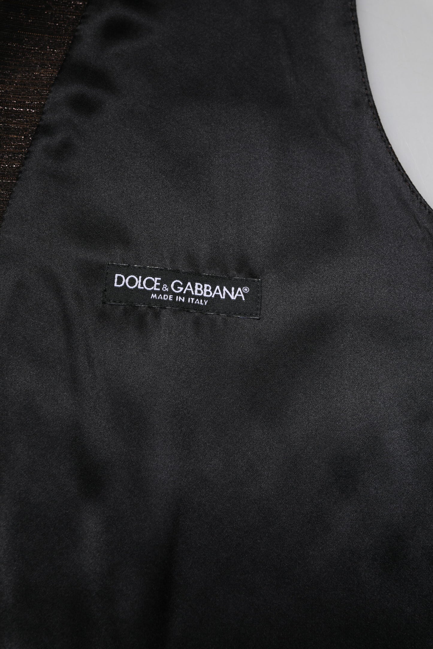 Dark Brown Dress Formal Men Waistcoat Vest-Dolce & Gabbana-LabelTerrace.com