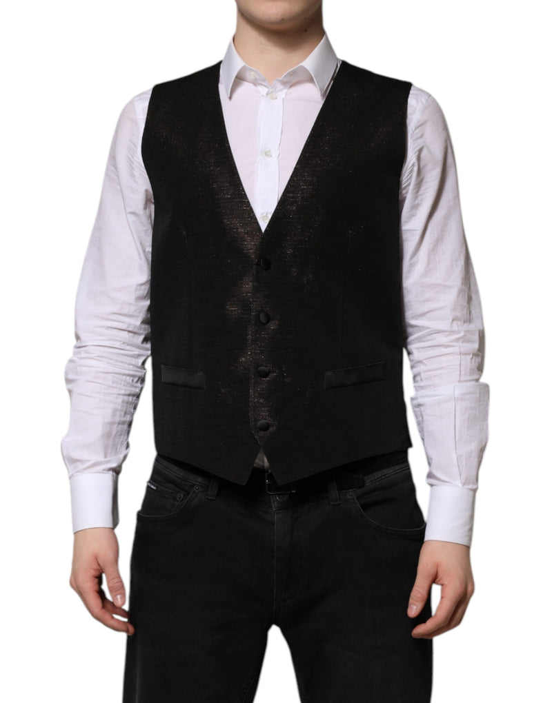 Dark Brown Dress Formal Men Waistcoat Vest-Dolce & Gabbana-LabelTerrace.com