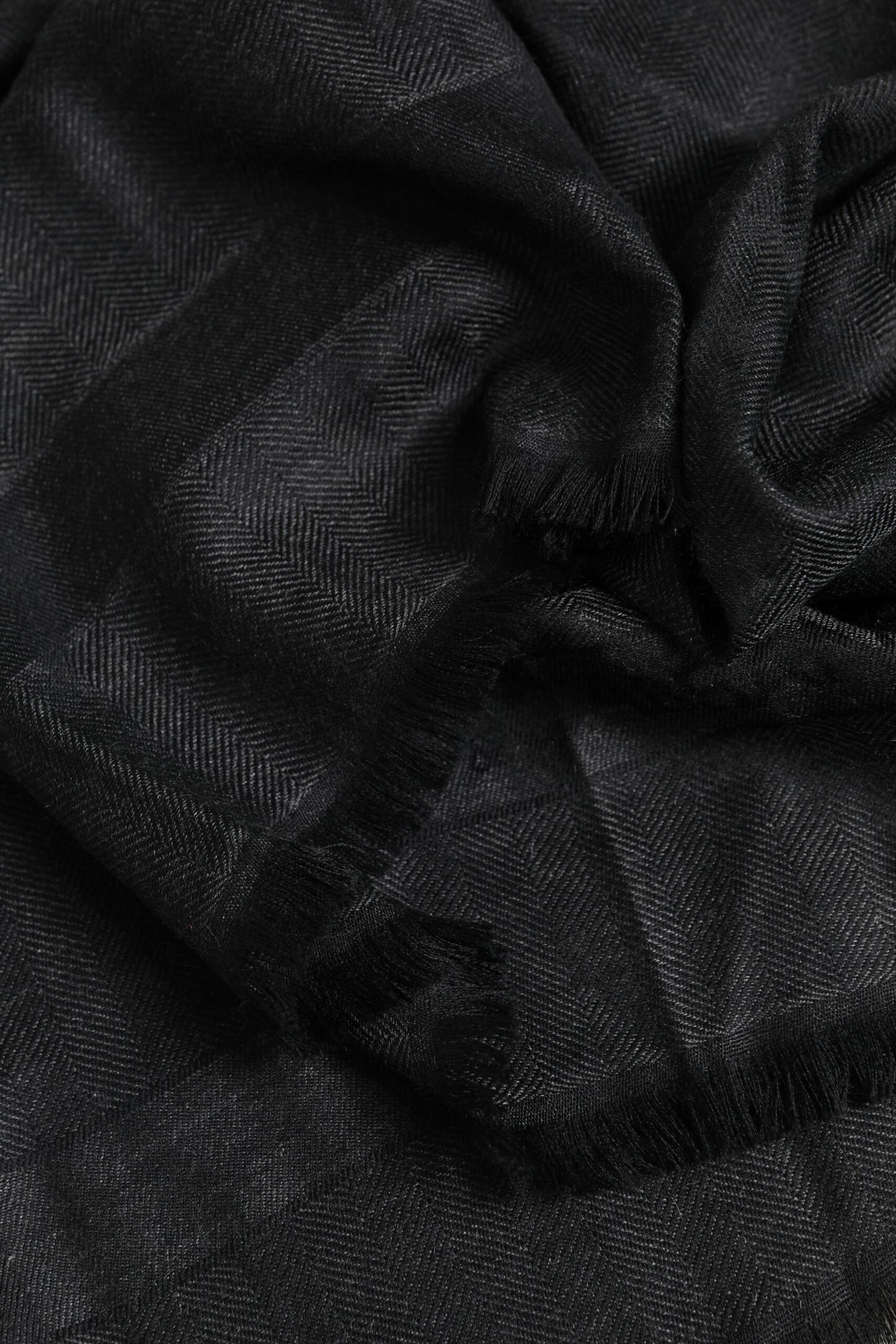 Dark Gray Cashmere Fringes Neck Warmer Scarf-Dolce & Gabbana-LabelTerrace.com
