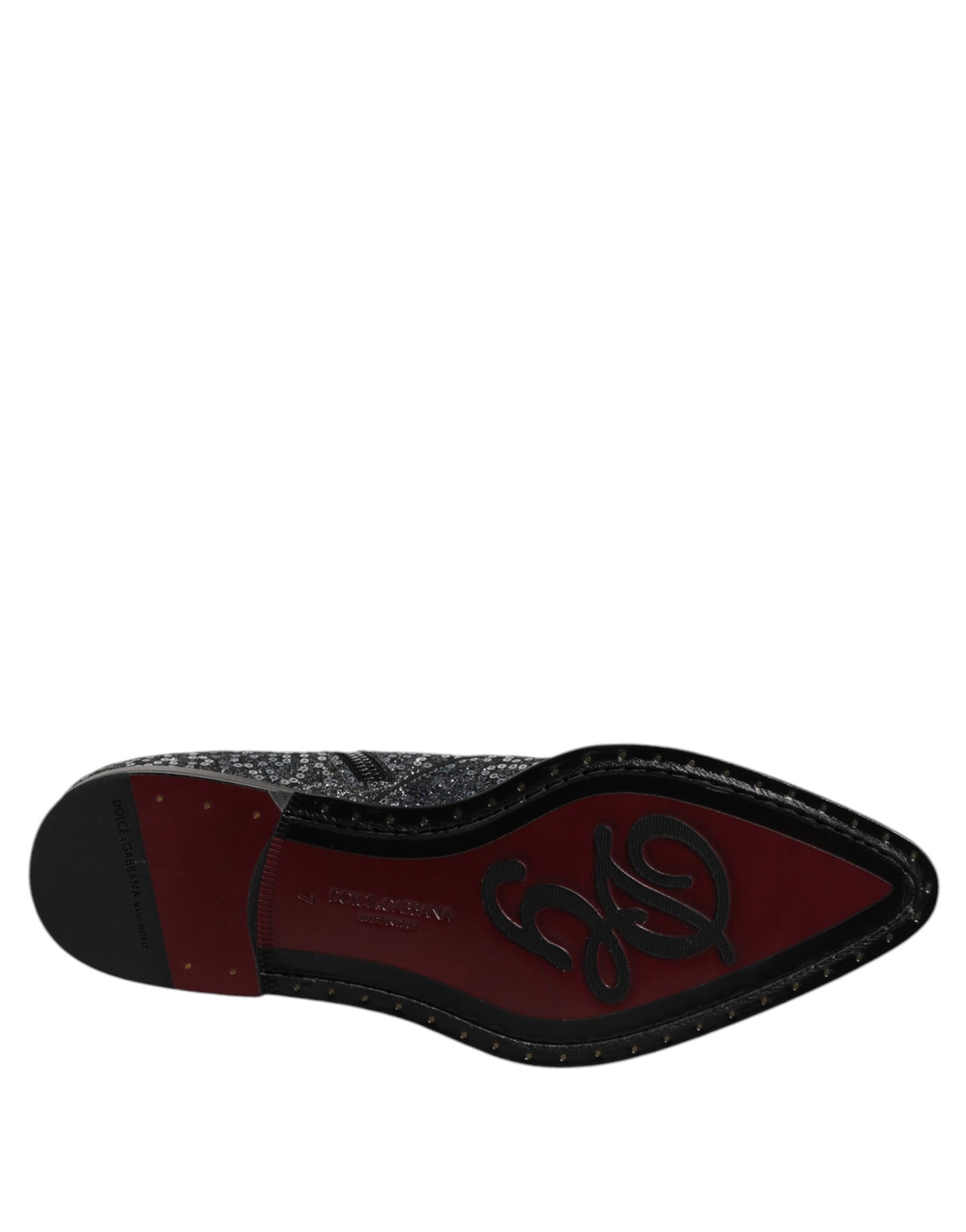 Dark Gray Cotton Sequined Chelsea Boots Shoes-Dolce & Gabbana-LabelTerrace.com