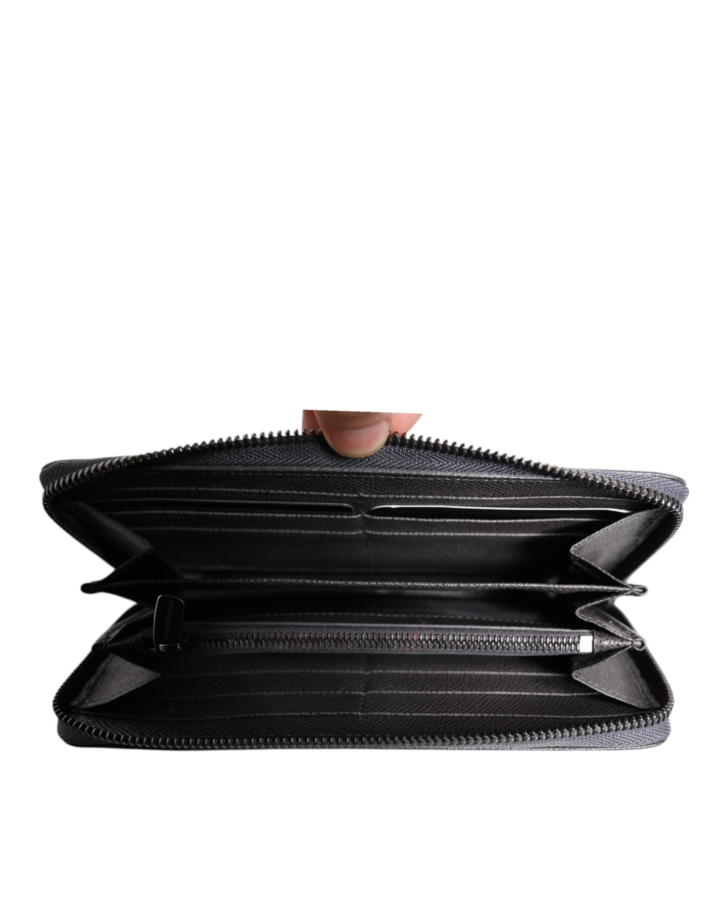 محفظة كونتيننتال بسحاب وشعار DG باللون الرمادي الداكن