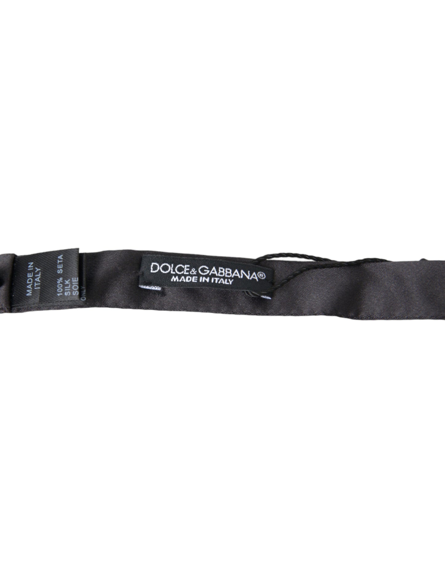 Dark Gray Silk Adjustable Neck Men Papillon Bow Tie-Dolce & Gabbana-LabelTerrace.com