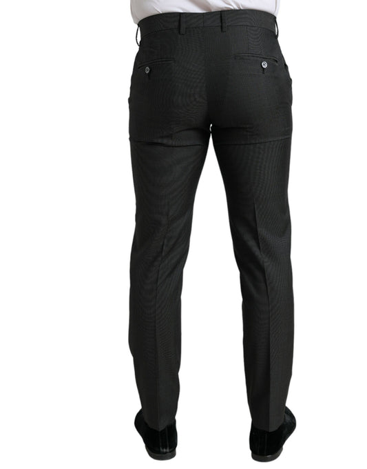 Dark Gray Stretch Slim Formal Pants-Dolce & Gabbana-LabelTerrace.com