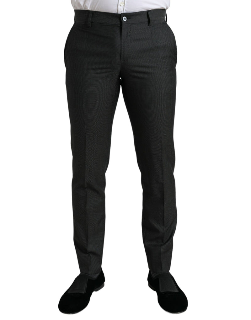 Dark Gray Stretch Slim Formal Pants-Dolce & Gabbana-LabelTerrace.com
