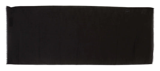 Dark Gray Virgin Wool Striped Pattern Wrap Scarf-Dolce & Gabbana-LabelTerrace.com