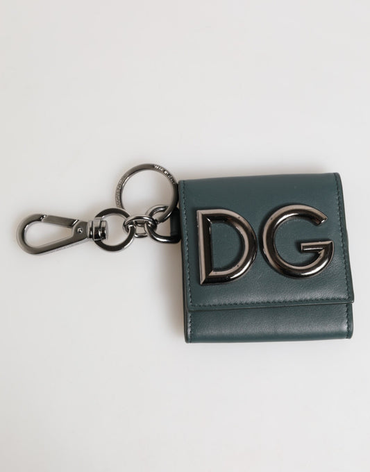 Dark Green Leather DG Logo Coin Purse Bag Charm Wallet-Dolce & Gabbana-LabelTerrace.com