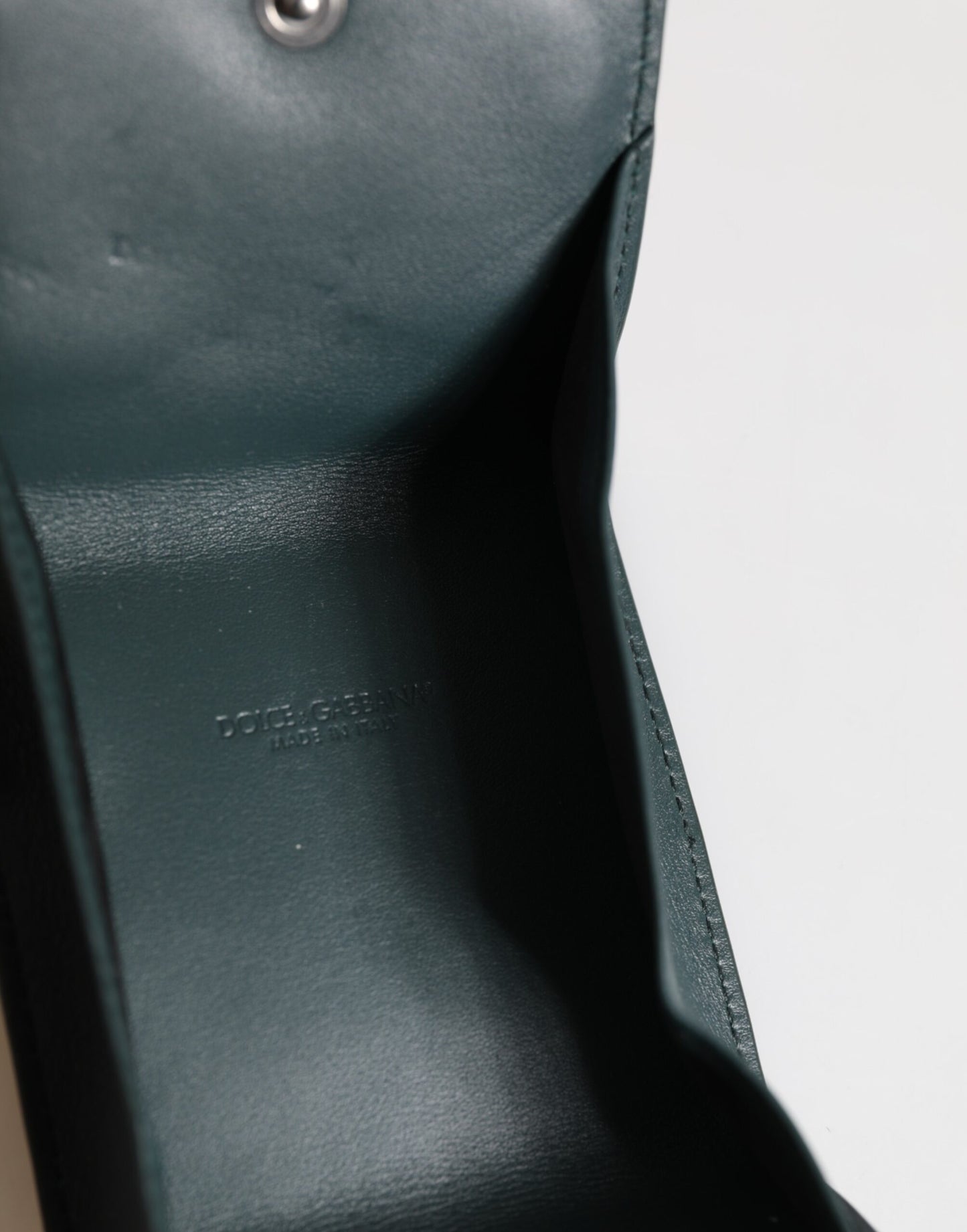 Dark Green Leather DG Logo Coin Purse Bag Charm Wallet-Dolce & Gabbana-LabelTerrace.com