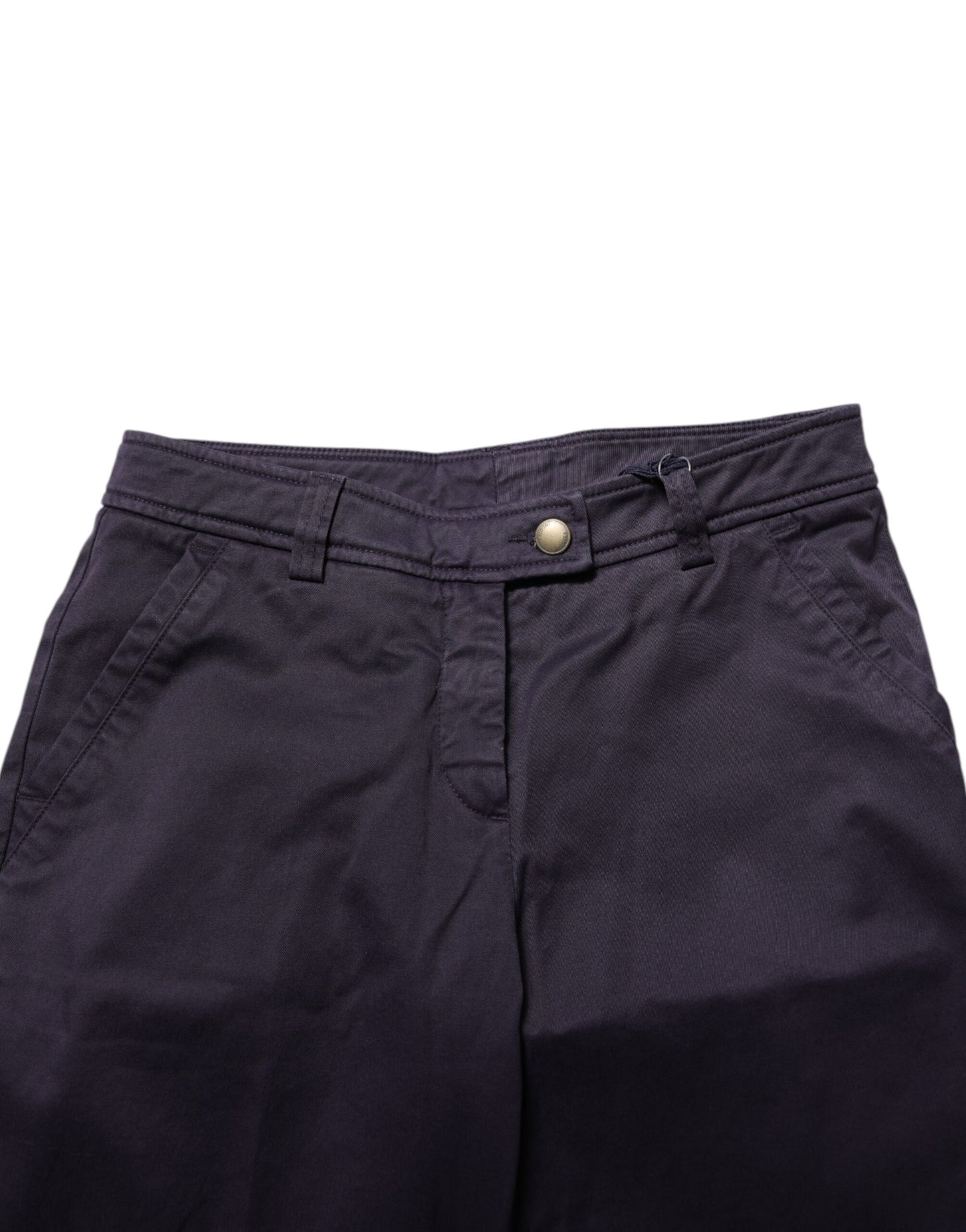 Dark Purple Mid Waist Casual Straight Pants-Incotex-LabelTerrace.com