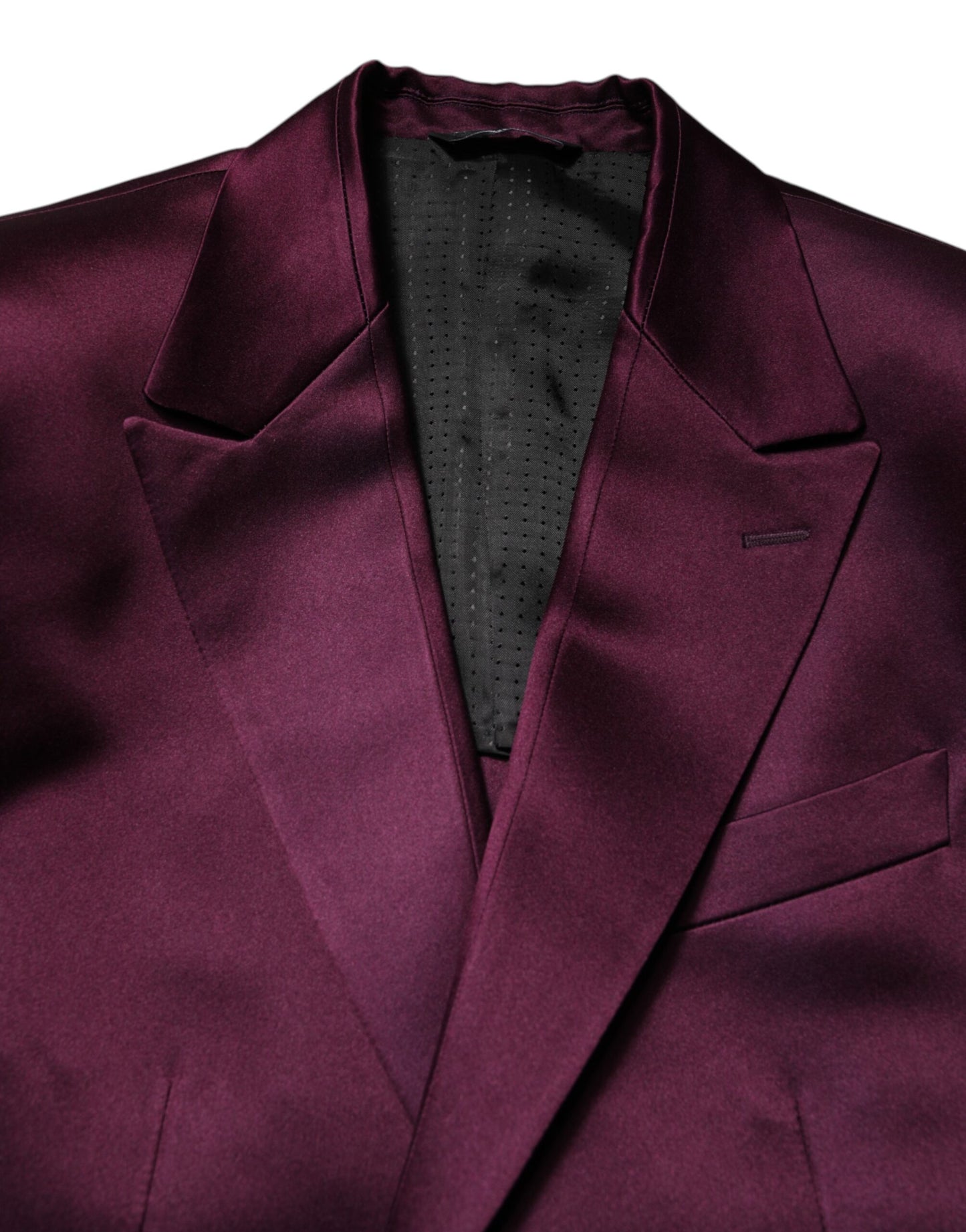 Dark Purple Silk 3Piece Single Breasted Suit-Dolce & Gabbana-LabelTerrace.com