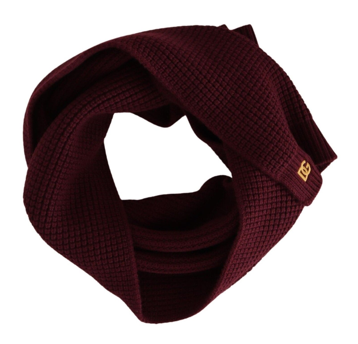 Dark Red Cashmere Logo Wrap Shawl Knitted Scarf-Dolce & Gabbana-LabelTerrace.com