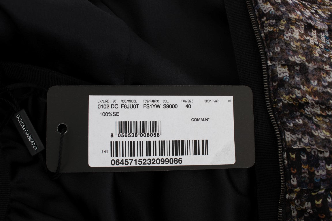 Dark Silk Shift Gown Full Length Dress-Dolce & Gabbana-LabelTerrace.com