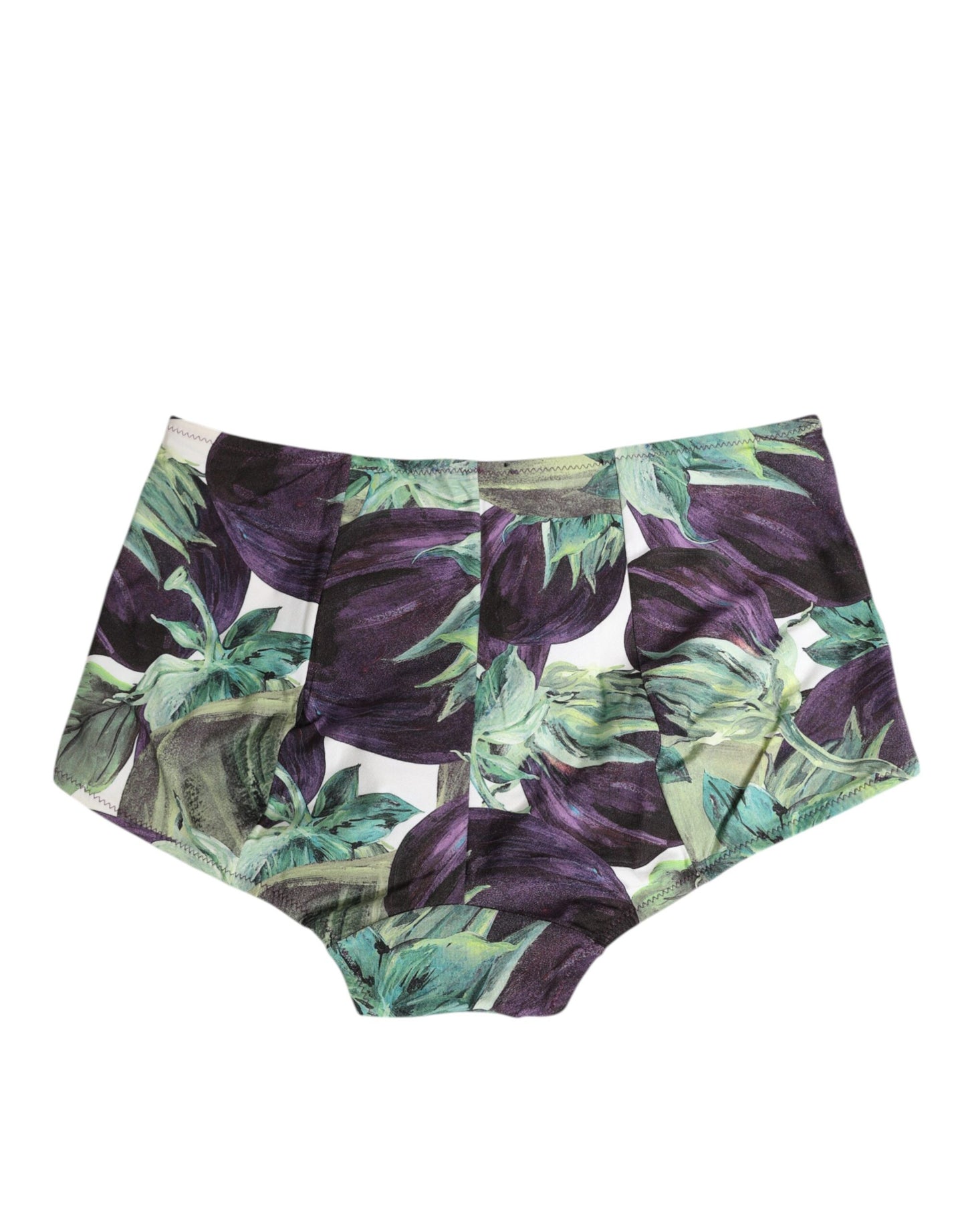Eggplant Print High-Waist Briefs Underwear-Dolce & Gabbana-LabelTerrace.com