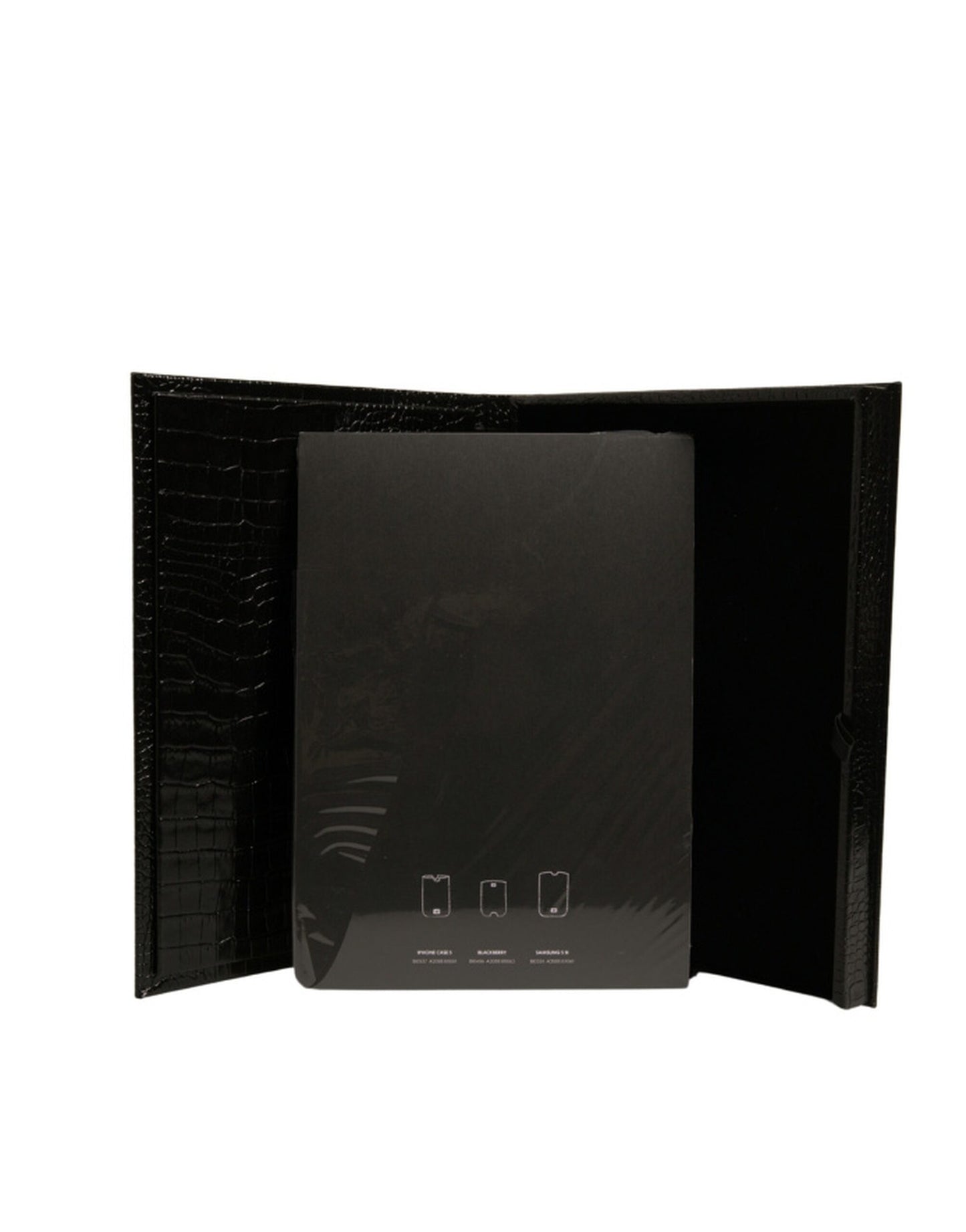Elegant Black Leather Logo Plaque Holder Catalogue Case-Dolce & Gabbana-LabelTerrace.com