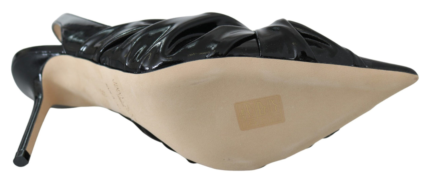 Elegant Black Leather Pointed Toe Pumps-Jimmy Choo-LabelTerrace.com