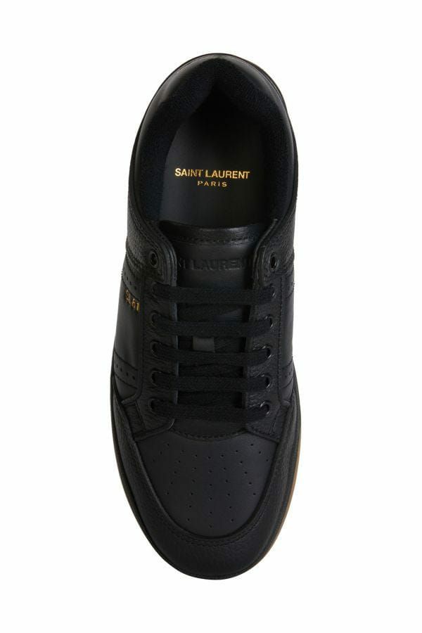 Elegant Black Low-Top Leather Sneakers-Saint Laurent-LabelTerrace.com