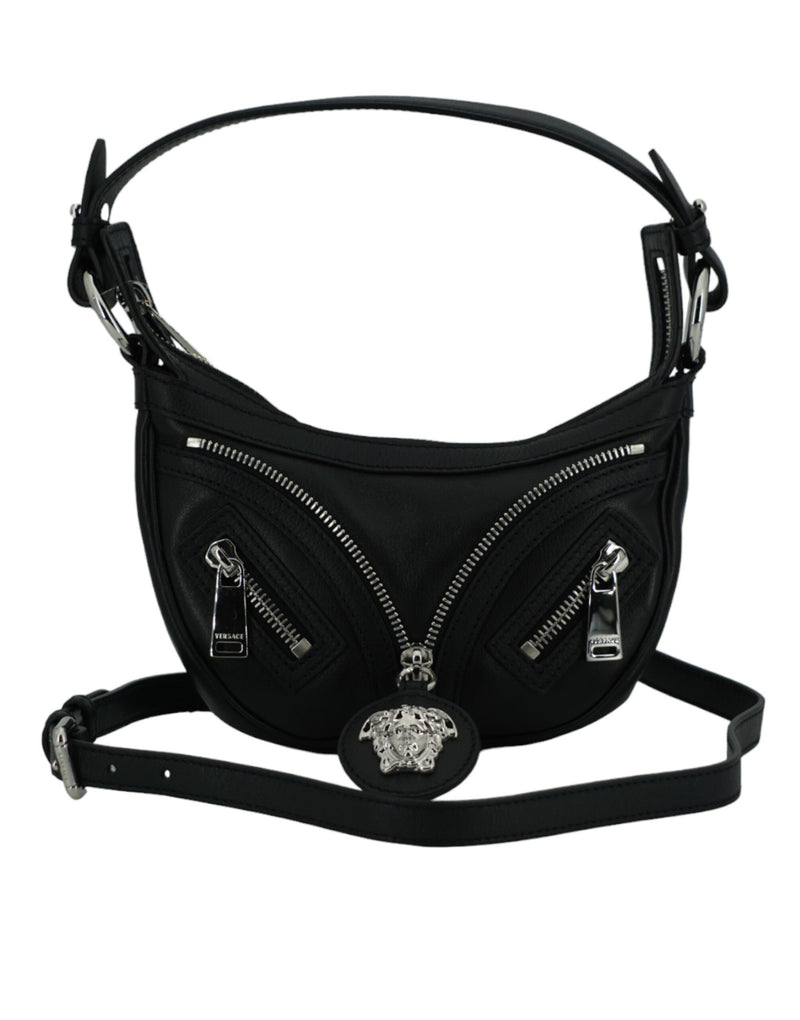 Elegant Black Mini Hobo Shoulder Bag-Versace-LabelTerrace.com