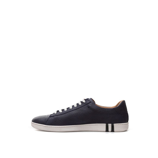 Elegant Blue Leather Sneakers For Men-Bally-LabelTerrace.com
