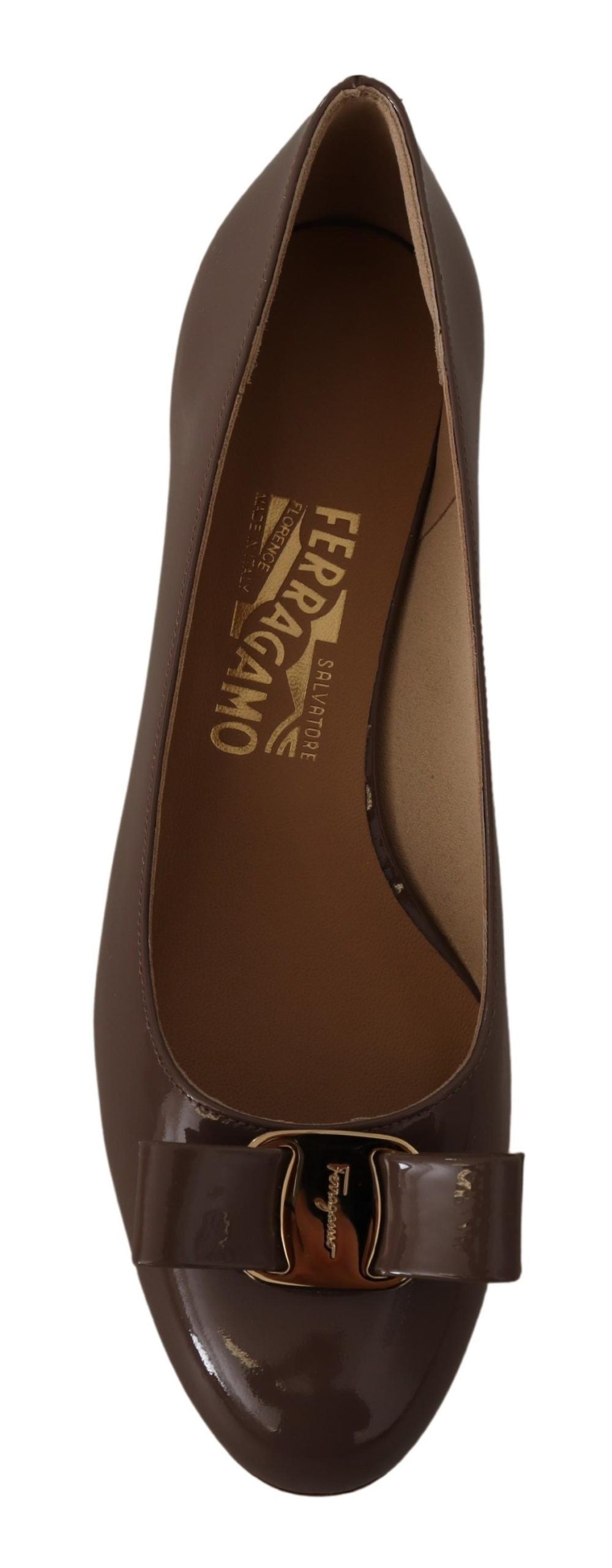 Elegant Caraway Brown Pumps with Vara Bow-Salvatore Ferragamo-LabelTerrace.com