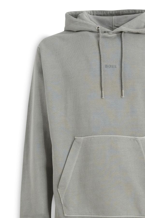 Elegant Grey Cotton Hooded Sweatshirt-Hugo Boss-LabelTerrace.com