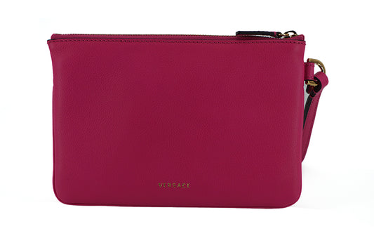 Elegant Pink Leather Pouch Clutch-Versace-LabelTerrace.com