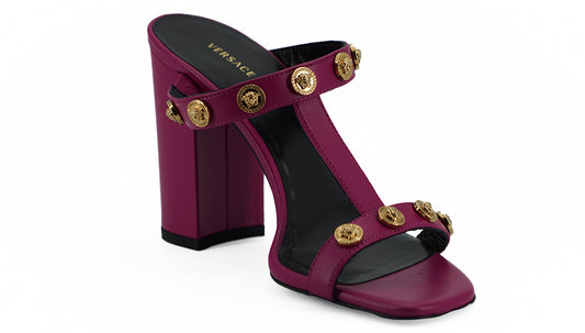 Elegant Purple Calf Leather High Sandals-Versace-LabelTerrace.com