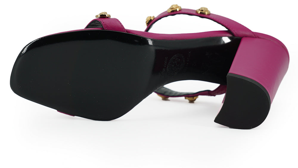 Elegant Purple Calf Leather High Sandals-Versace-LabelTerrace.com
