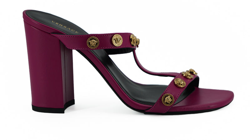 Elegant Purple Calf Leather High Sandals-Versace-LabelTerrace.com