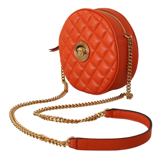 Elegant Round Nappa Leather Crossbody Bag-Versace-LabelTerrace.com