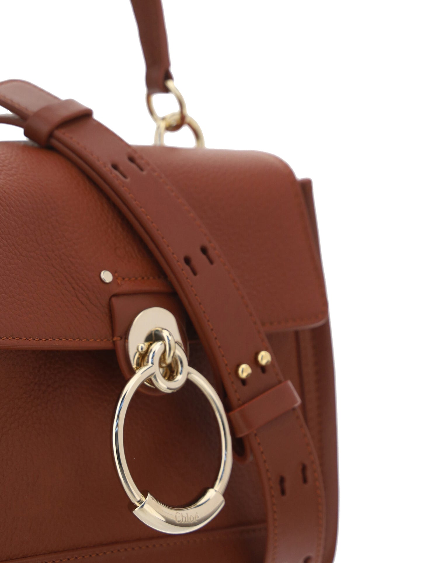 Elegant Sepia Brown Calfskin Shoulder Handbag-Chloé-LabelTerrace.com