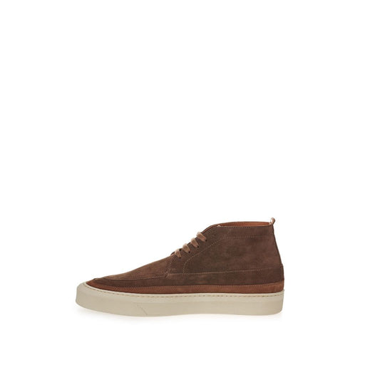 Elegant Suede Sneakers in Rich Brown-Lardini-LabelTerrace.com