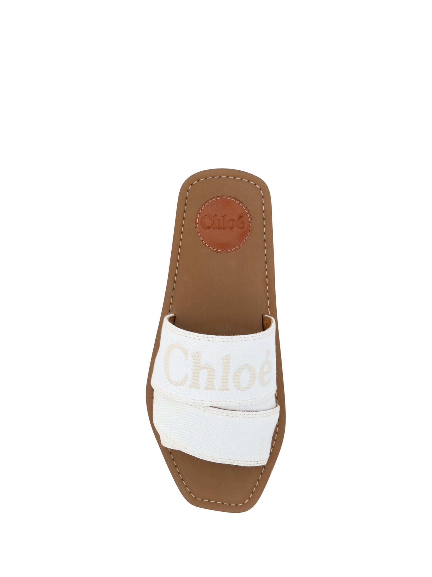 Elegant White Cotton Slide Sandals-Chloé-LabelTerrace.com